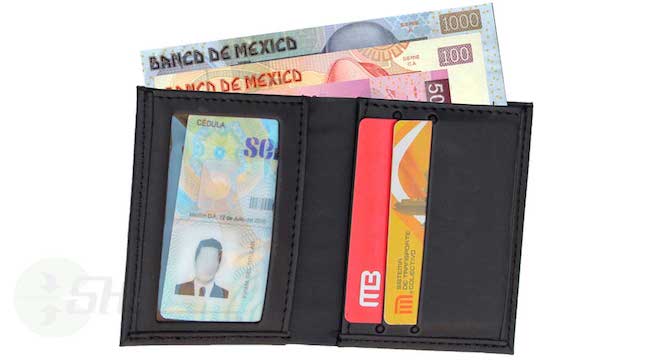 PORTA CREDENCIAL CON VENTANA Y BILLETERA EN CURPIEL O PIEL SINTETICA ITALIANA