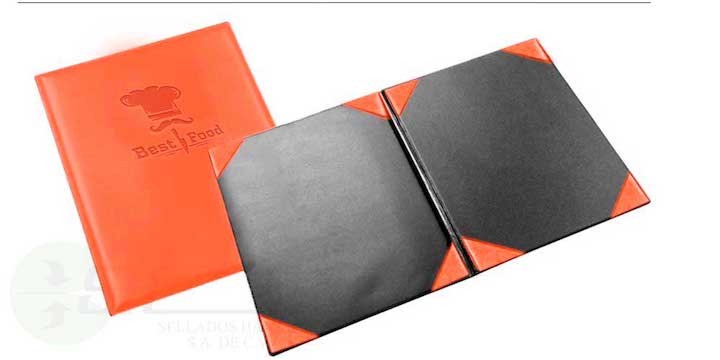 PORTAMENU SELLADO 8 ESQUINAS EN PIEL SINTETICA ITALIANA